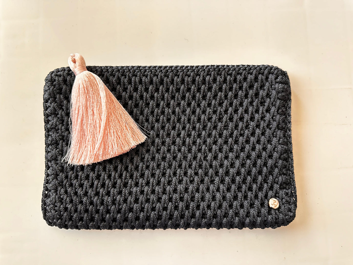 Denizci Mavisi El Örgüsü clutch Çanta